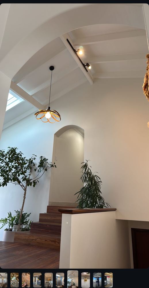 Feature pendant lighting in a hallway