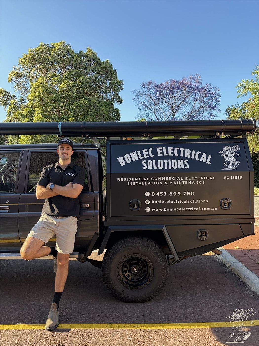 Nick with the Bonlec Electrical Solutions work van